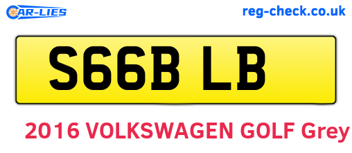 S66BLB are the vehicle registration plates.