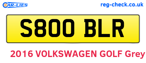 S800BLR are the vehicle registration plates.
