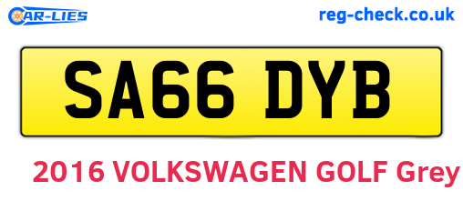 SA66DYB are the vehicle registration plates.