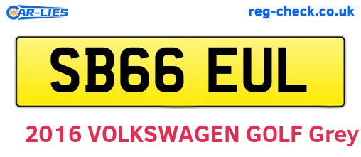 SB66EUL are the vehicle registration plates.