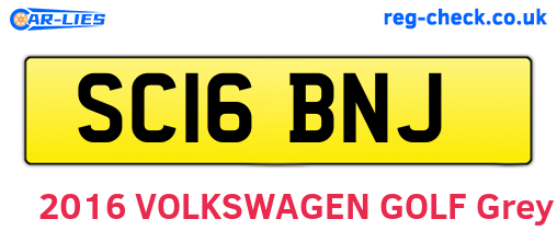 SC16BNJ are the vehicle registration plates.