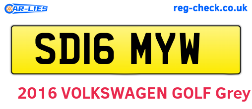 SD16MYW are the vehicle registration plates.