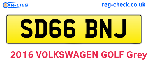 SD66BNJ are the vehicle registration plates.