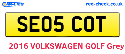 SE05COT are the vehicle registration plates.
