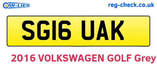 SG16UAK are the vehicle registration plates.