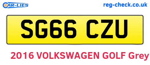 SG66CZU are the vehicle registration plates.