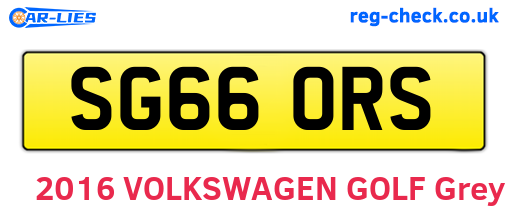 SG66ORS are the vehicle registration plates.