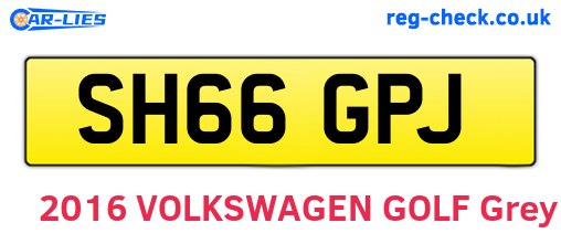 SH66GPJ are the vehicle registration plates.