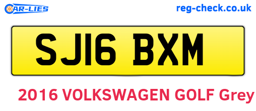 SJ16BXM are the vehicle registration plates.