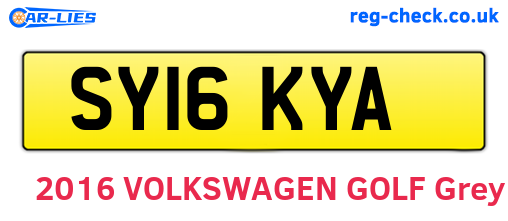 SY16KYA are the vehicle registration plates.