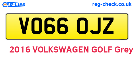 VO66OJZ are the vehicle registration plates.