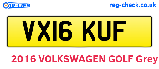 VX16KUF are the vehicle registration plates.