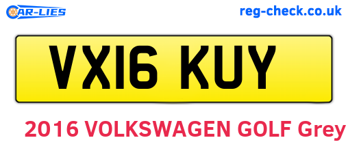 VX16KUY are the vehicle registration plates.