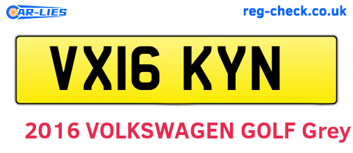 VX16KYN are the vehicle registration plates.