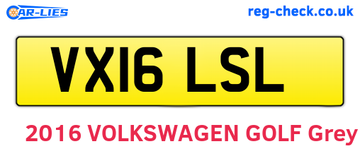 VX16LSL are the vehicle registration plates.