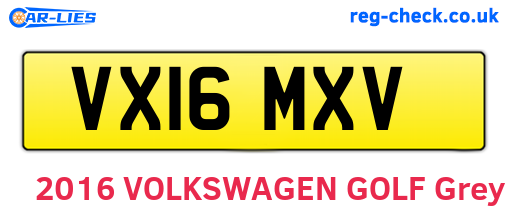 VX16MXV are the vehicle registration plates.