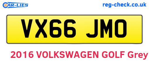 VX66JMO are the vehicle registration plates.