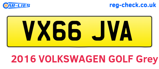 VX66JVA are the vehicle registration plates.