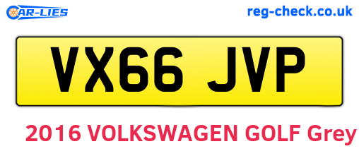 VX66JVP are the vehicle registration plates.