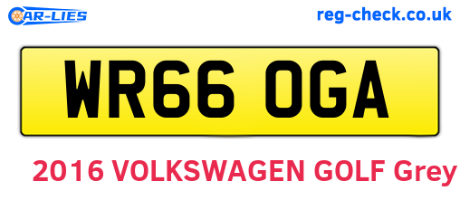 WR66OGA are the vehicle registration plates.