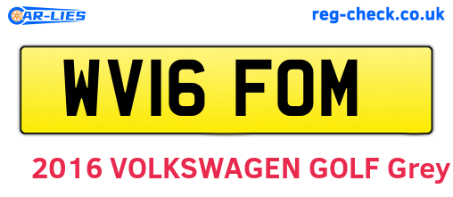 WV16FOM are the vehicle registration plates.