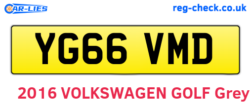 YG66VMD are the vehicle registration plates.