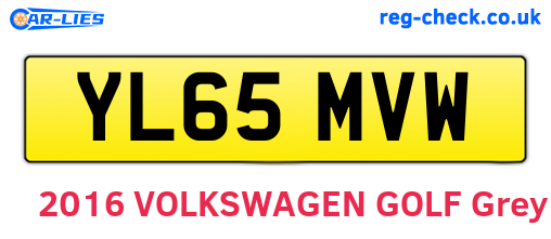 YL65MVW are the vehicle registration plates.
