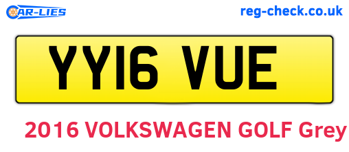 YY16VUE are the vehicle registration plates.