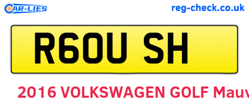 R60USH are the vehicle registration plates.