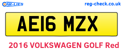 AE16MZX are the vehicle registration plates.