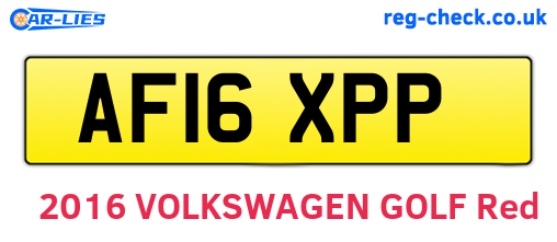 AF16XPP are the vehicle registration plates.