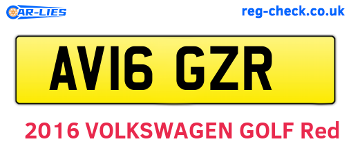 AV16GZR are the vehicle registration plates.