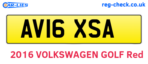 AV16XSA are the vehicle registration plates.