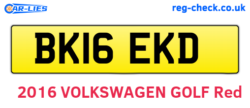 BK16EKD are the vehicle registration plates.