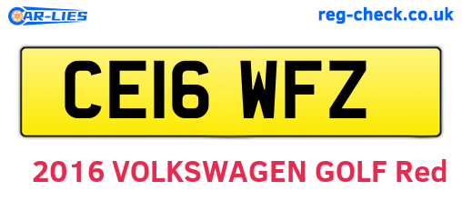 CE16WFZ are the vehicle registration plates.