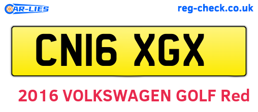 CN16XGX are the vehicle registration plates.