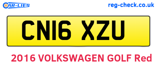 CN16XZU are the vehicle registration plates.