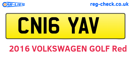 CN16YAV are the vehicle registration plates.