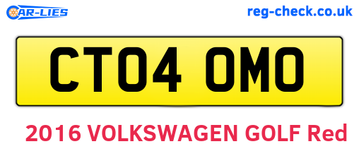 CT04OMO are the vehicle registration plates.