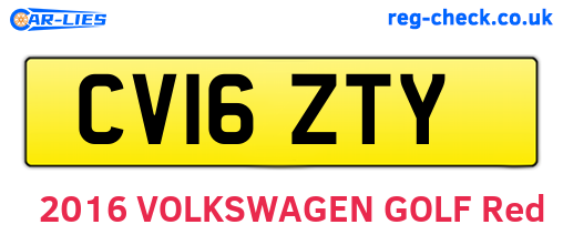 CV16ZTY are the vehicle registration plates.