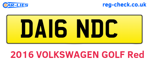 DA16NDC are the vehicle registration plates.