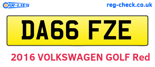 DA66FZE are the vehicle registration plates.