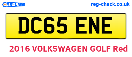 DC65ENE are the vehicle registration plates.