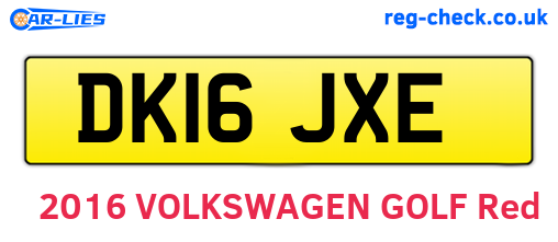 DK16JXE are the vehicle registration plates.