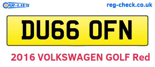 DU66OFN are the vehicle registration plates.