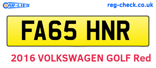 FA65HNR are the vehicle registration plates.