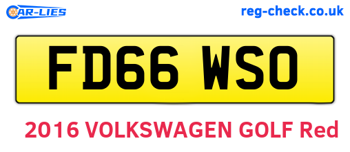 FD66WSO are the vehicle registration plates.