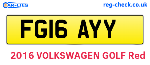 FG16AYY are the vehicle registration plates.