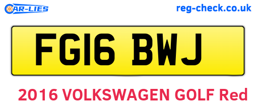 FG16BWJ are the vehicle registration plates.