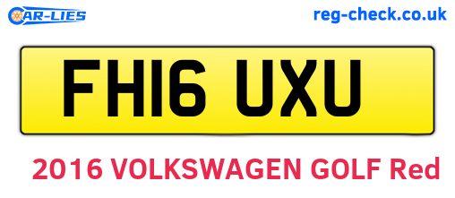 FH16UXU are the vehicle registration plates.